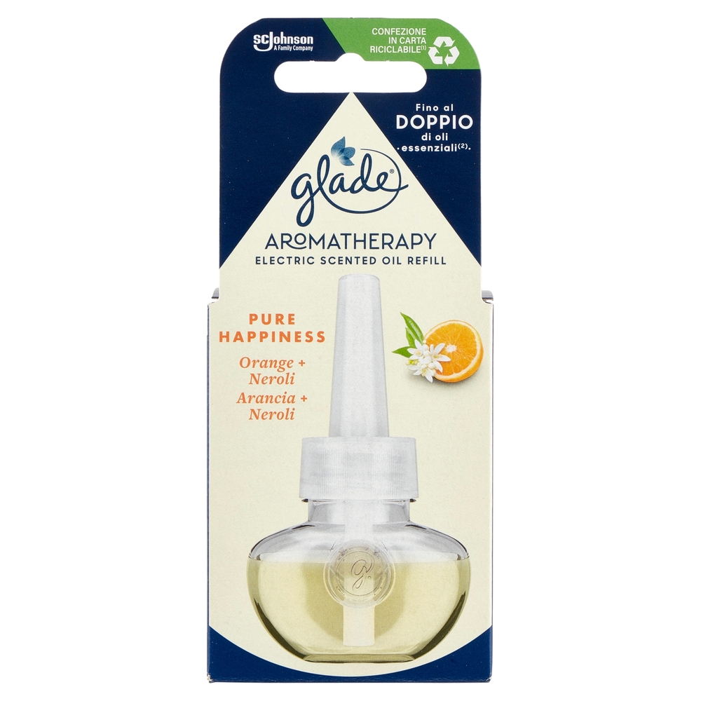 Glade® Aromatherapy Liq. Elettrico Ricarica, Profumatore per ambienti, Fragranza Pure Happiness 20ml